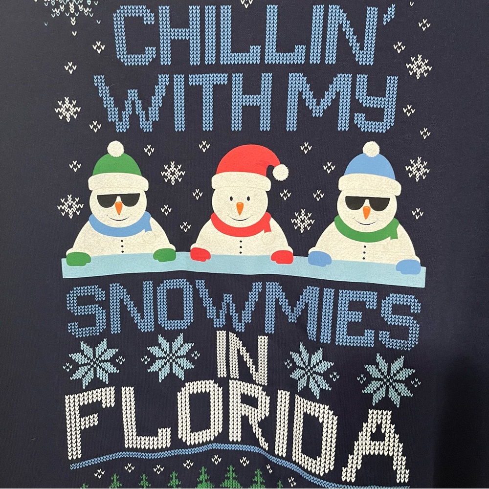 Home Free size XL men’s navy blue snowmen sweater - Picture 4 of 7